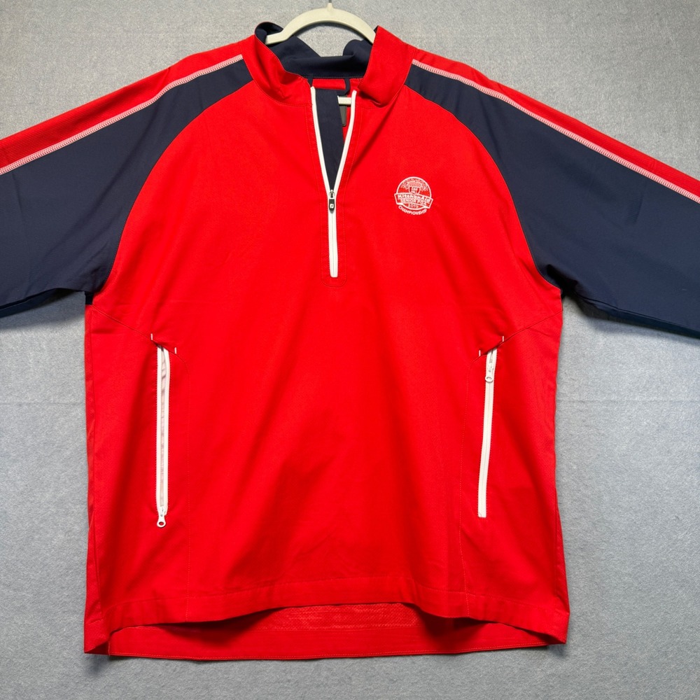 FootJoy Men 2019 KitchenAid Senior PGA Championship 1/4 Zip Windbreaker Red Navy